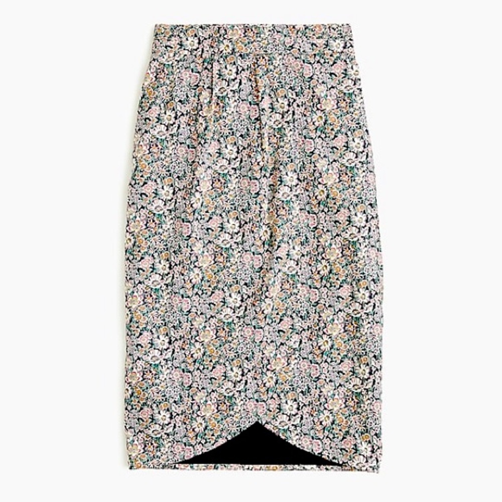J. Crew Tie-Back tulip skirt in Liberty Floral Print Size 10